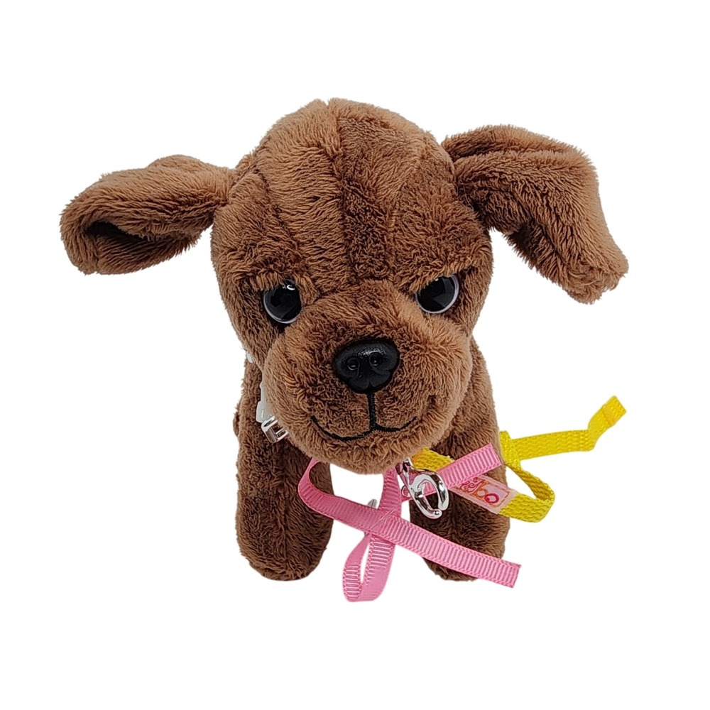 Our Generation Chocolate Brown Lab Puppy Dog Plush w. Collar & Leash